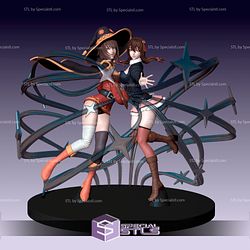 STL file Megumin from Konosuba anime 👧・3D print design to