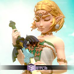 Princess Zelda 3D Printing Figurine V6 Tears of the Kingdom STL Files