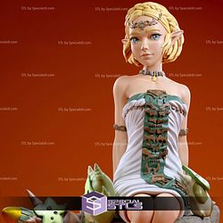 Princess Zelda V5 3D Printing Figurine Sitting Pose The Legend of Zelda STL Files