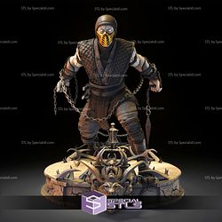 Scorpion Action Pose V3 STL Files Mortall Kombat 3D Printing Figurine