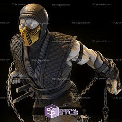 Scorpion Action Pose V3 STL Files Mortall Kombat 3D Printing Figurine