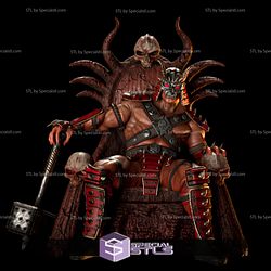 Shao Kahn STL Files on Throne Mortal Kombat 3D Printing Figurine