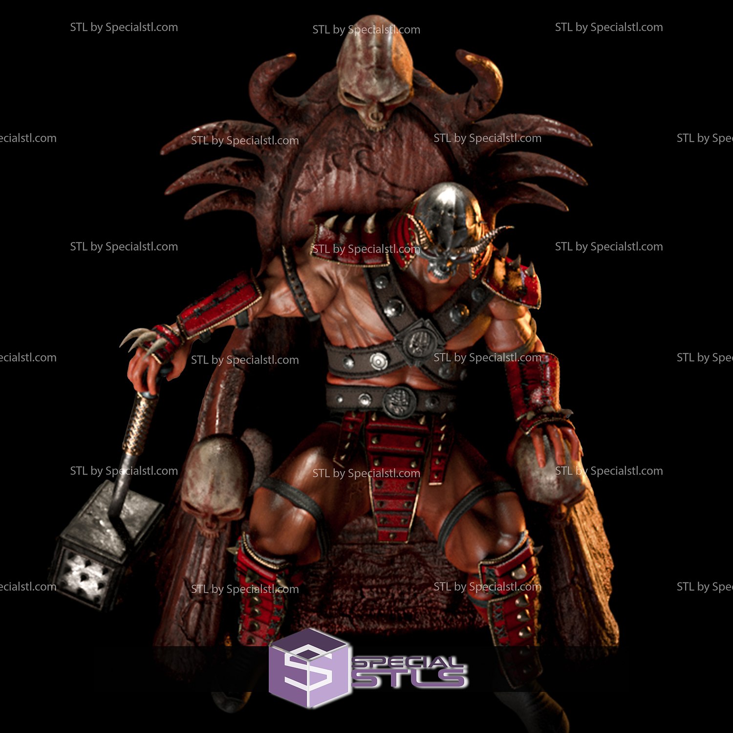 Shao Kahn Stl Files On Throne Mortal Kombat 3d Printing Figurine