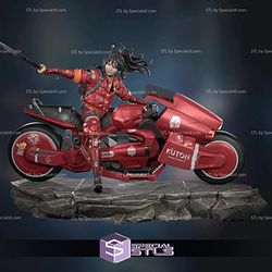 Strive Scifi Girl on Motor Fanart STL Files 3D Printing Figurine