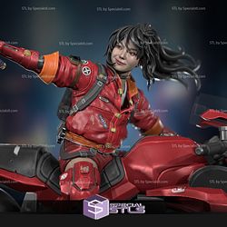 Strive Scifi Girl on Motor Fanart STL Files 3D Printing Figurine