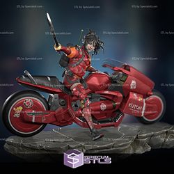 Strive Scifi Girl on Motor Fanart STL Files 3D Printing Figurine