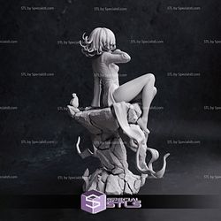 Tatsumaki Sitting Pose V3 STL Files One Punch Man 3D Printing Figurine