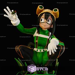 Tsuyu Asui V3 Sitting Pose 3D Printing Figurine My Hero Academia STL Files