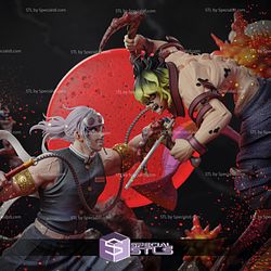 Uzui Tengen and Gyutaro Shabana 3D Printing Figurine Demon Slayer STL Files