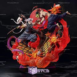 Uzui Tengen and Gyutaro Shabana 3D Printing Figurine Demon Slayer STL Files