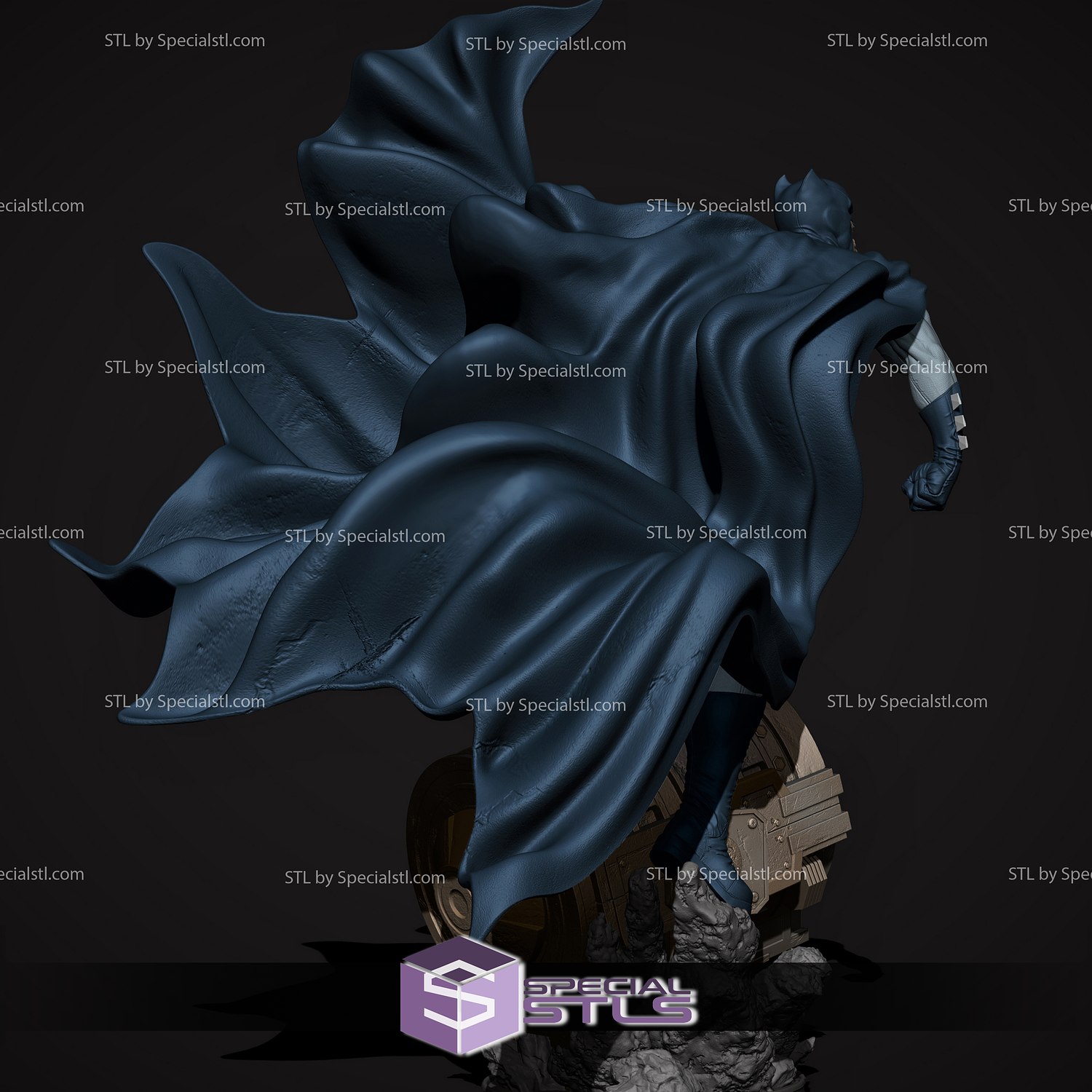 Batman and Bat Signal 3D Printing Figurine V3 from DC STL Files