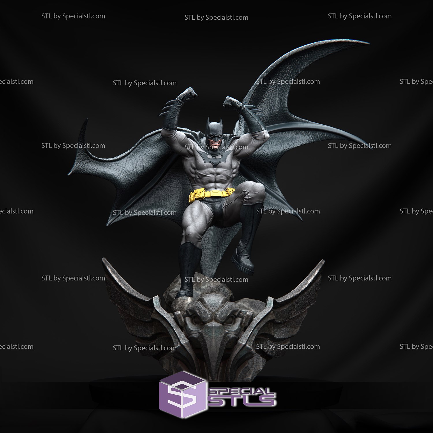 Batman Landing 3D Printing Figurine STL Files DC