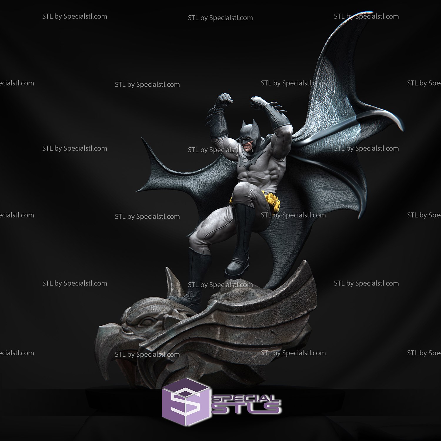 Batman Landing 3D Printing Figurine STL Files DC