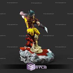 Brown Wolverine 3D Printing Figurine Action Pose V5 X Men STL Files