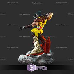 Brown Wolverine 3D Printing Figurine Action Pose V5 X Men STL Files