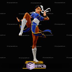 Chun Li in Action V5 3D Printing Figurine Street Fighter STL Files