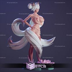 Fox Girl 5 Tailed Kitsune 3D Printing Figurine STL Files Fanart