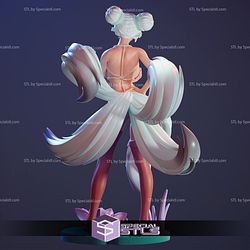 Fox Girl 5 Tailed Kitsune 3D Printing Figurine STL Files Fanart