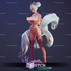 Fox Girl 5 Tailed Kitsune 3D Printing Figurine STL Files Fanart