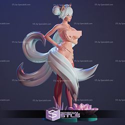 Fox Girl 5 Tailed Kitsune 3D Printing Figurine STL Files Fanart