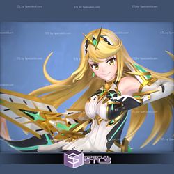 Mythra Action Pose V2 3D Printing Figurine Xenoblade STL Files