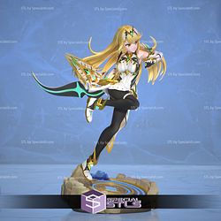 Mythra Action Pose V2 3D Printing Figurine Xenoblade STL Files