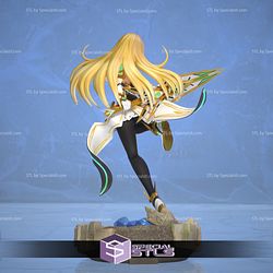 Mythra Action Pose V2 3D Printing Figurine Xenoblade STL Files