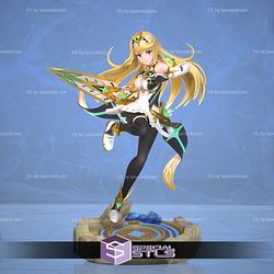 Mythra Action Pose V2 3D Printing Figurine Xenoblade STL Files