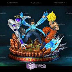 Goku Frieza and A17 Final Battle STL Files Dragonball 3D Printing Figurine