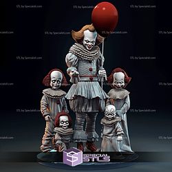 Pennywise Diorama STL Files IT The Move 3D Printing Figurine