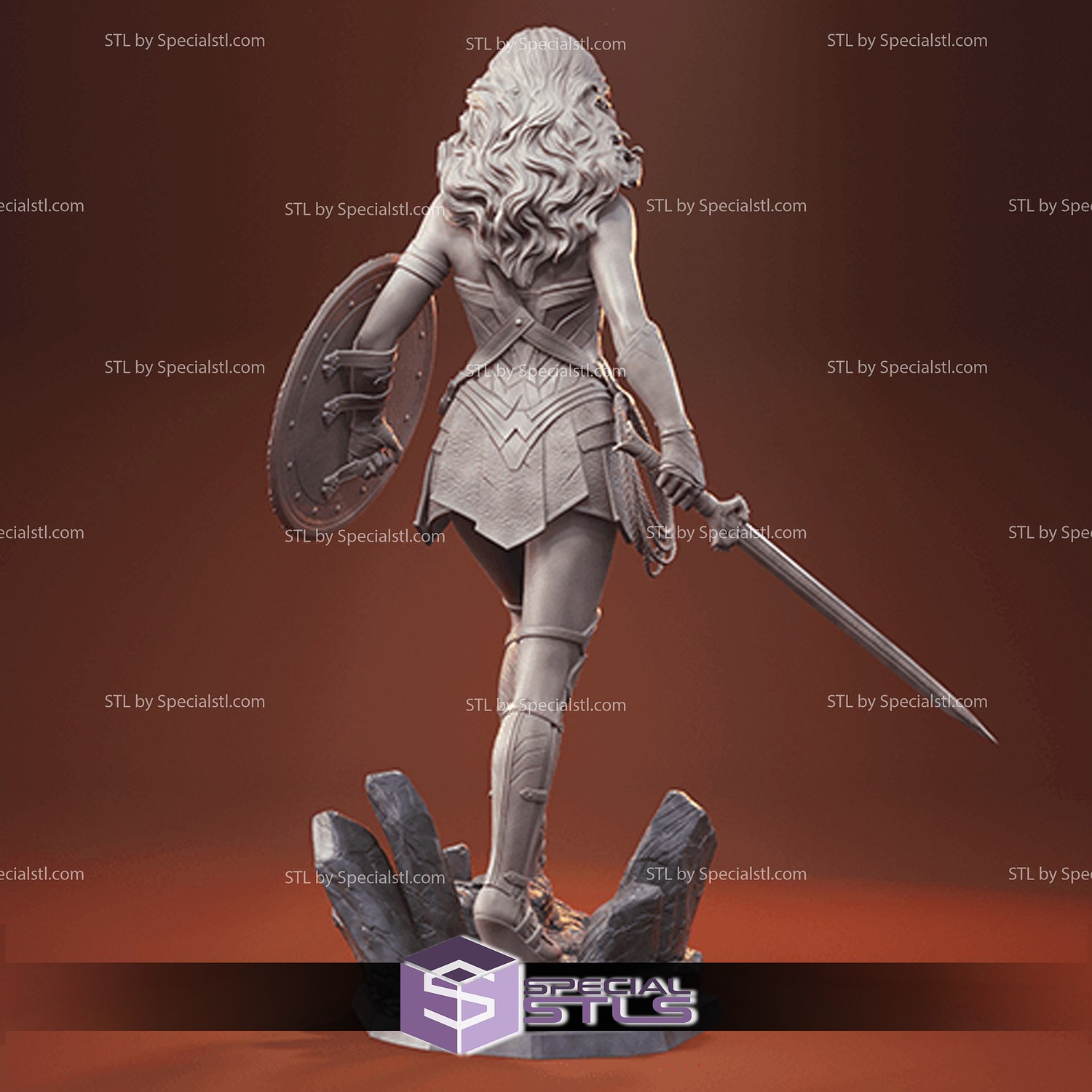 Wonder Woman Gal Gadot V2 STL Files 3D Printing Figurine
