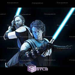 The Anakin Skywalker and Obi Wan Kenobi 3D Printing Figurine Star Wars STL Files