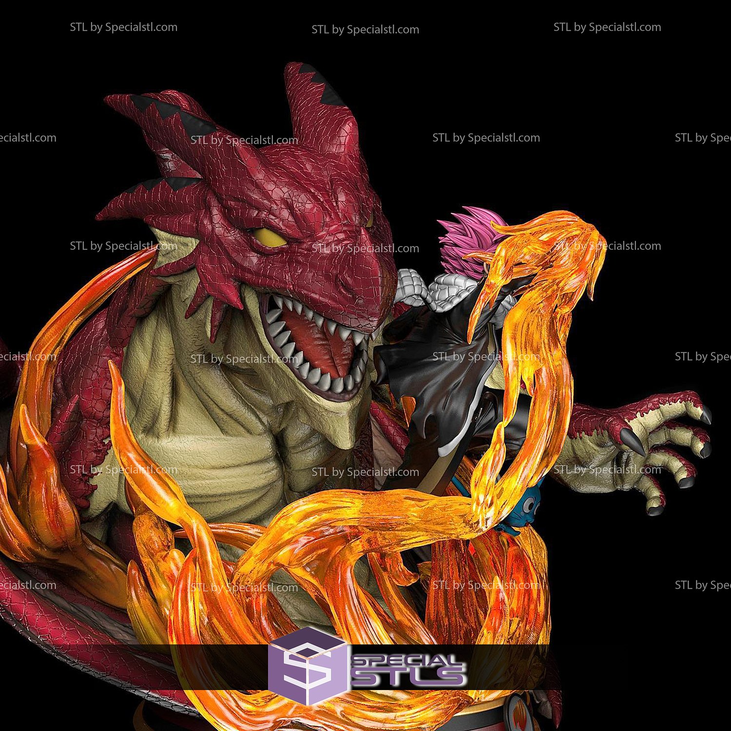 3D printing FAN ART - Fairy Tail - Natsu Dragneel Dragon Form • made with  Elegoo Saturn 2・Cults