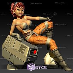 Sexy Rebel Pilot and Gonk Droid from Star Wars