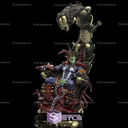 Spawn on Demon Throne V5 3D Printing Figurine STL Files