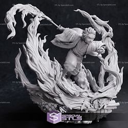 Tanjiro Action Pose V3 STL Files Demon Slayer 3D Printing Figurine