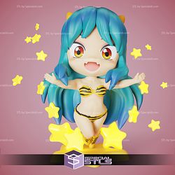 Lum Chibi STL Files Urusei Yatsura 3D Printing Figurine