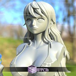 Nami Bust STL Files One Piece 3D Printing Figurine