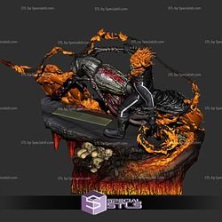 Ghost Rider 3D Printing Figurine on Motor V4 STL Files