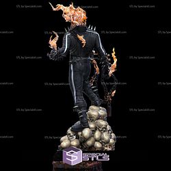 Ghost Rider 3D Printing Figurine Standing on Skull Base V3 STL Files