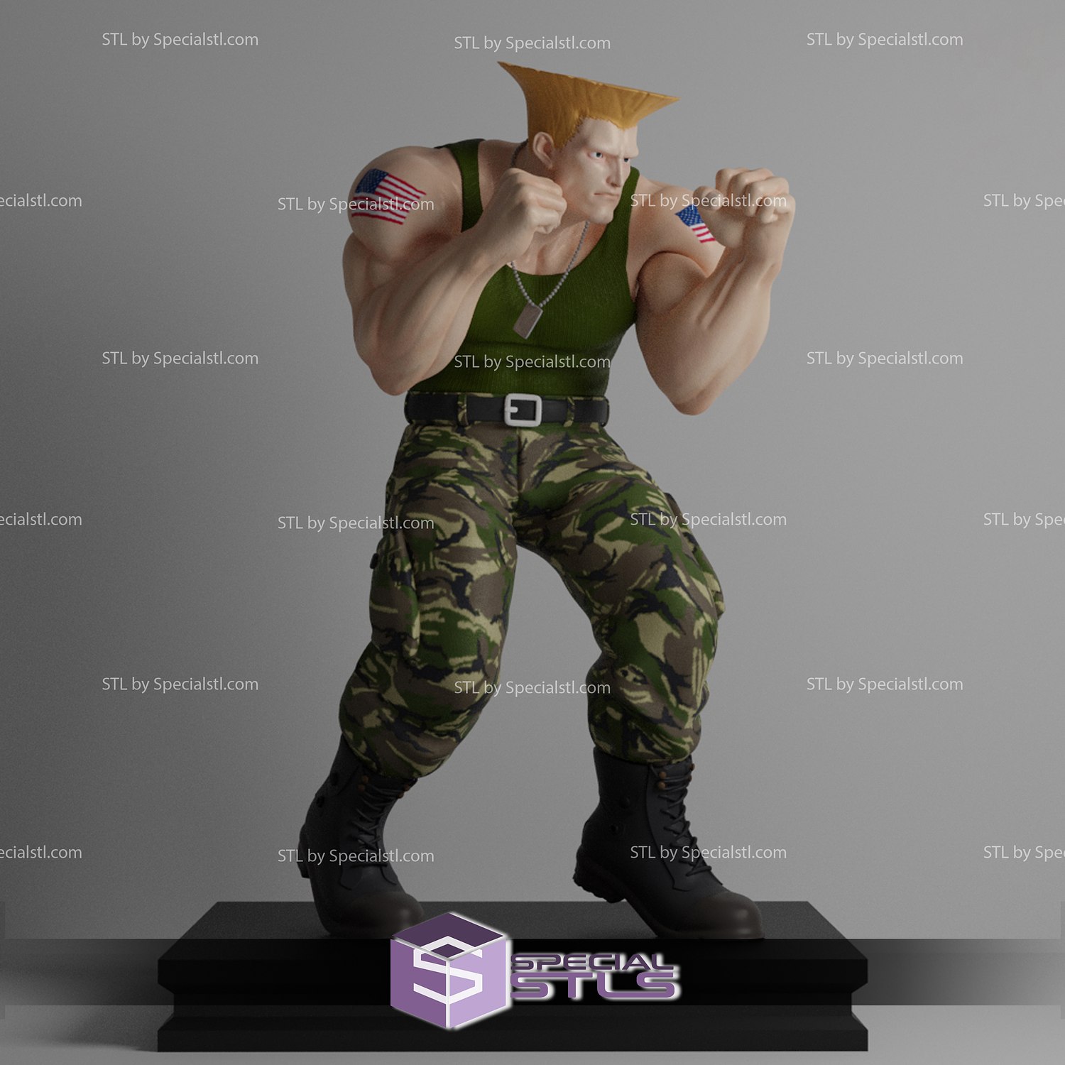 Street Fighter Guile 3D Figurine - Pix Brix