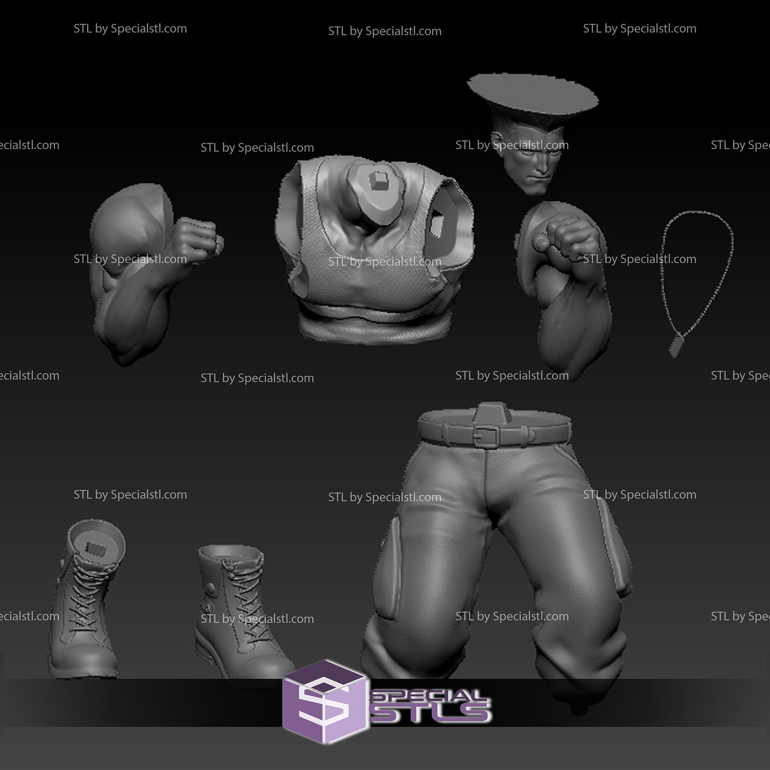 STL file Guile from Street Fighter 👤・3D printing design to