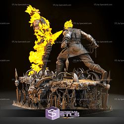 Scorpion and Sub Zero Toasty STL Files Spine Rip Diorama 3D Printing Figurine - Base Diorama