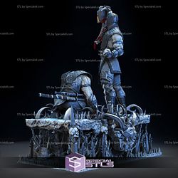 Sub Zero and Scorpion STL Files Spine Rip Diorama 3D Printing Figurine 