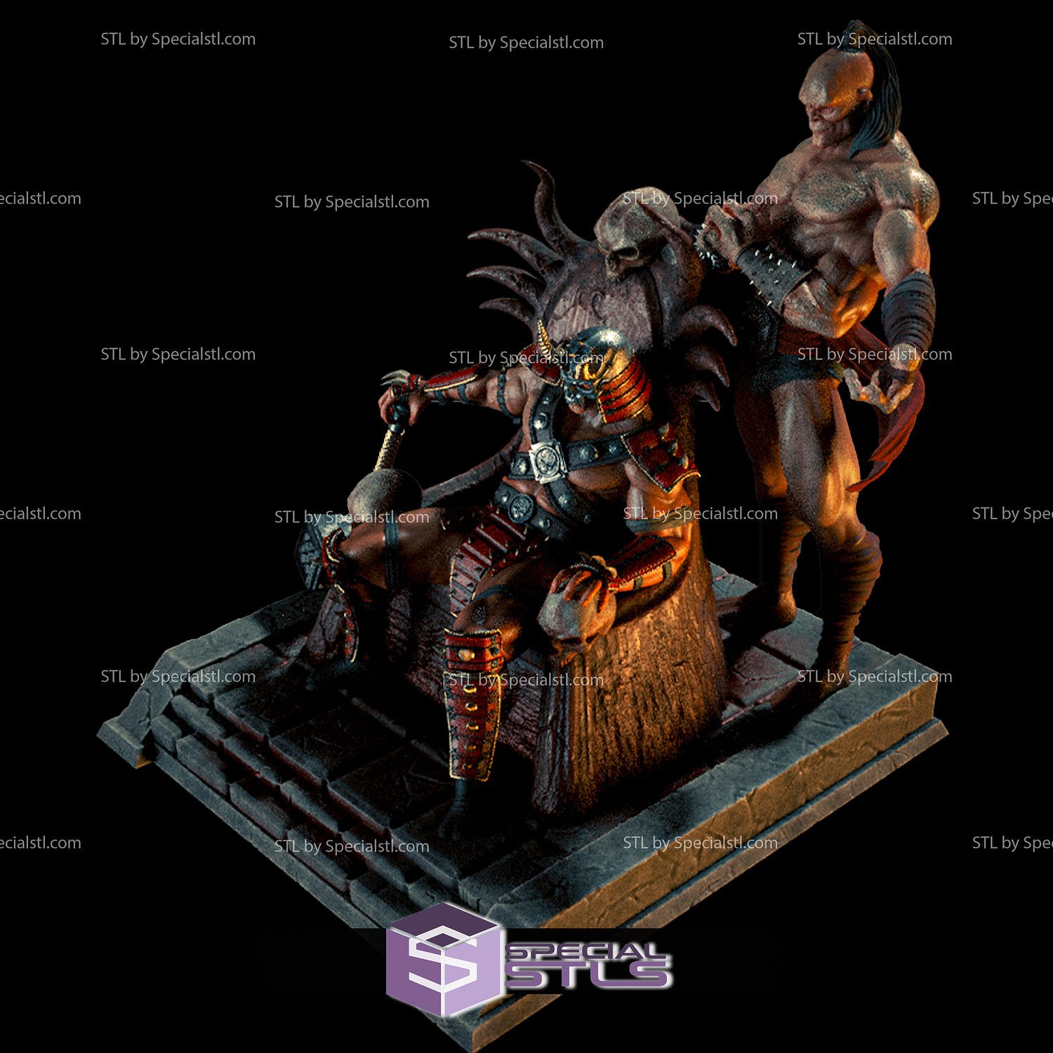 Fan Art Shao Kahn and Goro from MK - Statue | 3D Print Model