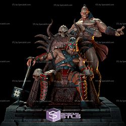 Shao Kahn and Goro STL Files Mortal Kombat 3D Printing Figurine - Base Diorama