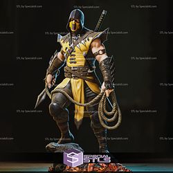 Scorpion with Weapon V3 STL Files Mortal Kombat 3D Printing Figurine