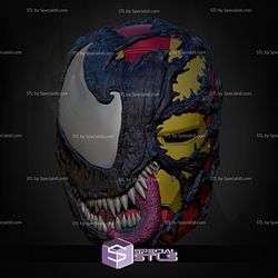 Cosplay STL Files Venomized Iron Man Helmet 3D Print Wearable