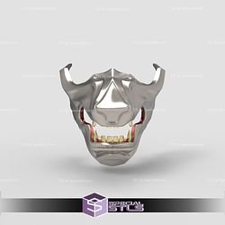 Cosplay STL Files Ghost of Tsushima Wolf Oni Mask 3D Print Wearable