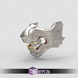 Cosplay STL Files Ghost of Tsushima Wolf Oni Mask 3D Print Wearable